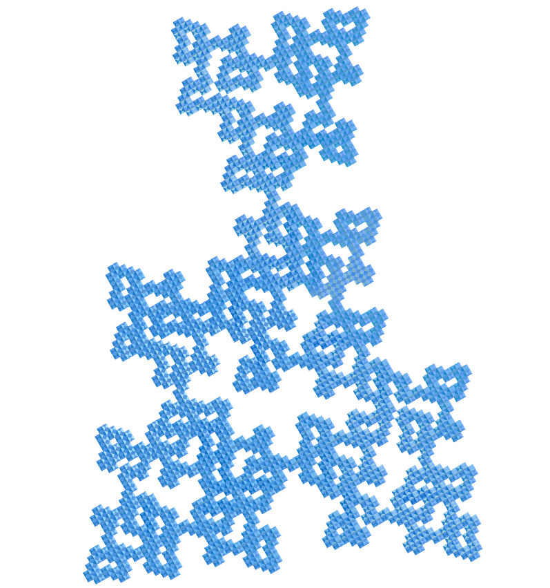Escher solid E.T. curve fractal
