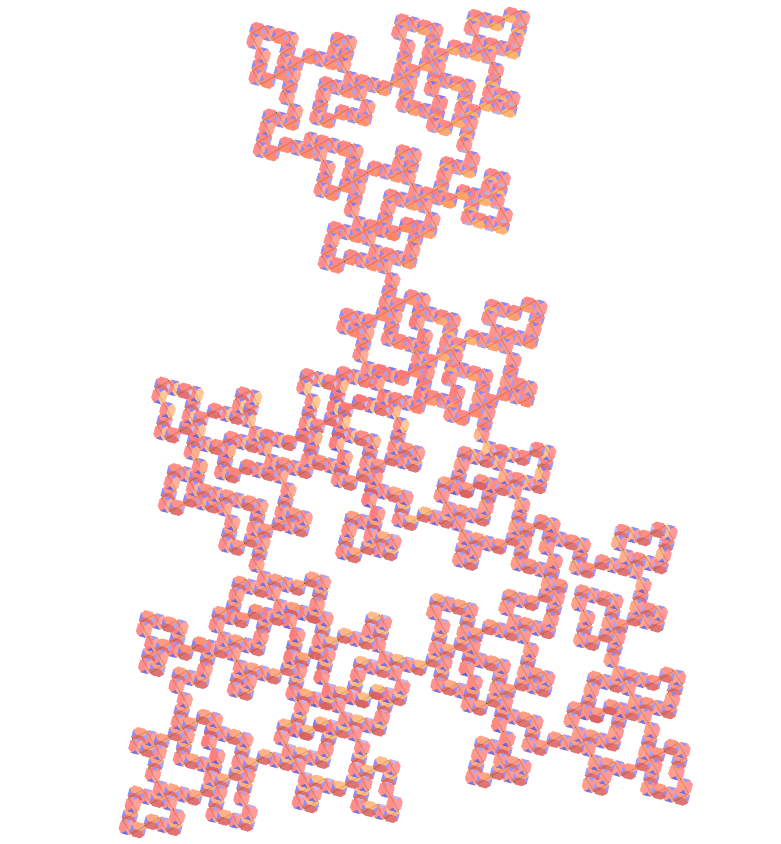 Truncated tetrahedron E.T. curve fractal