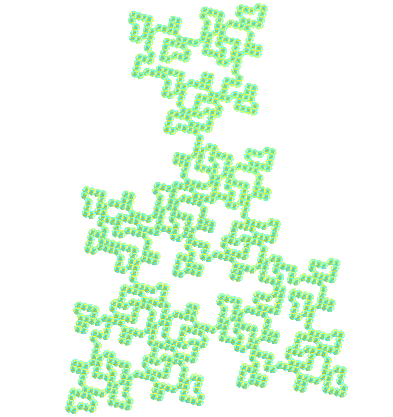 Joined truncated dodecahedron E.T. curve fractal