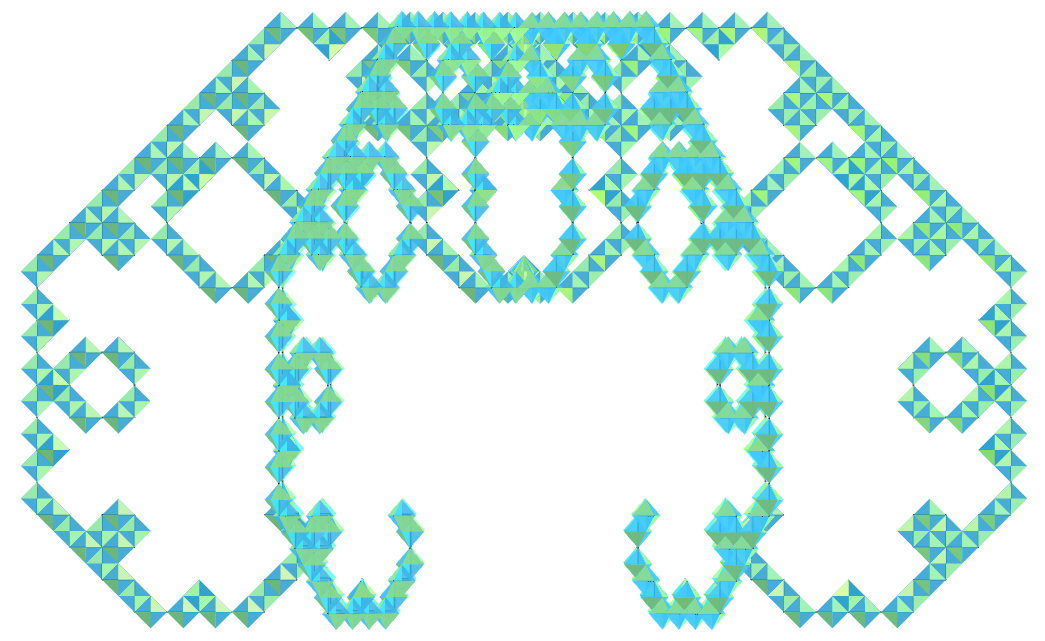 Tetrahemihexahedron Lévy curve fractal