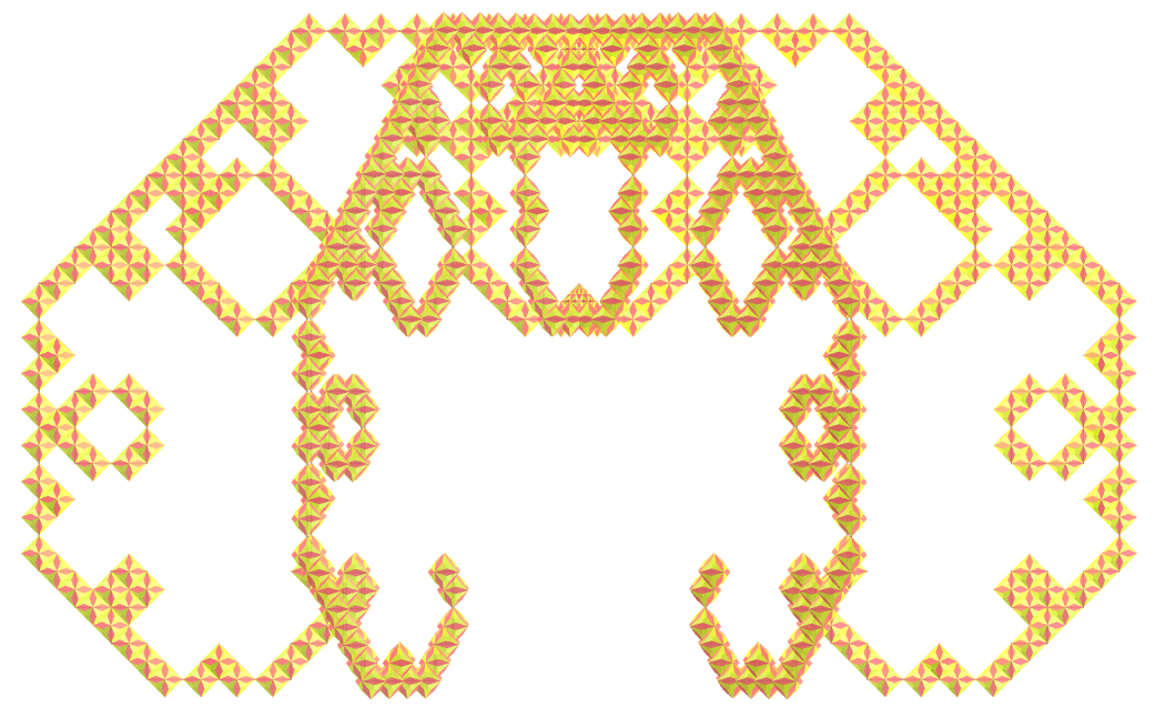 Joined truncated cube Lévy curve fractal