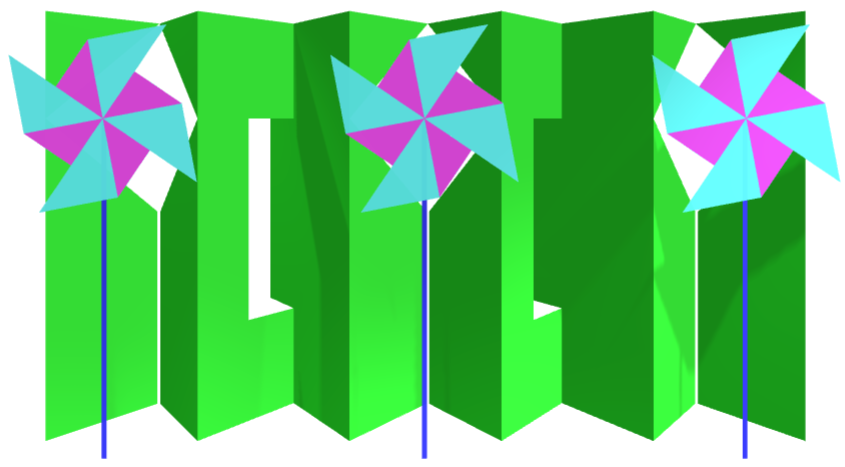Square pinwheel kirigami