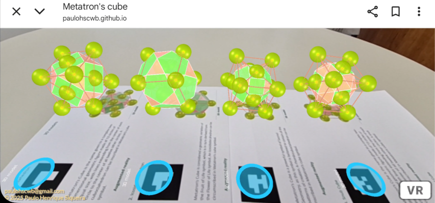 Realidade Aumentada do símbolo Cubo de Metatron