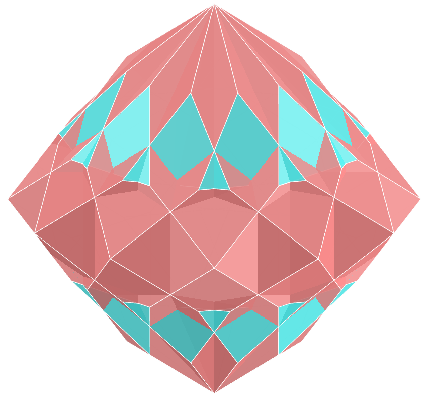 Chamfered octahedron compound