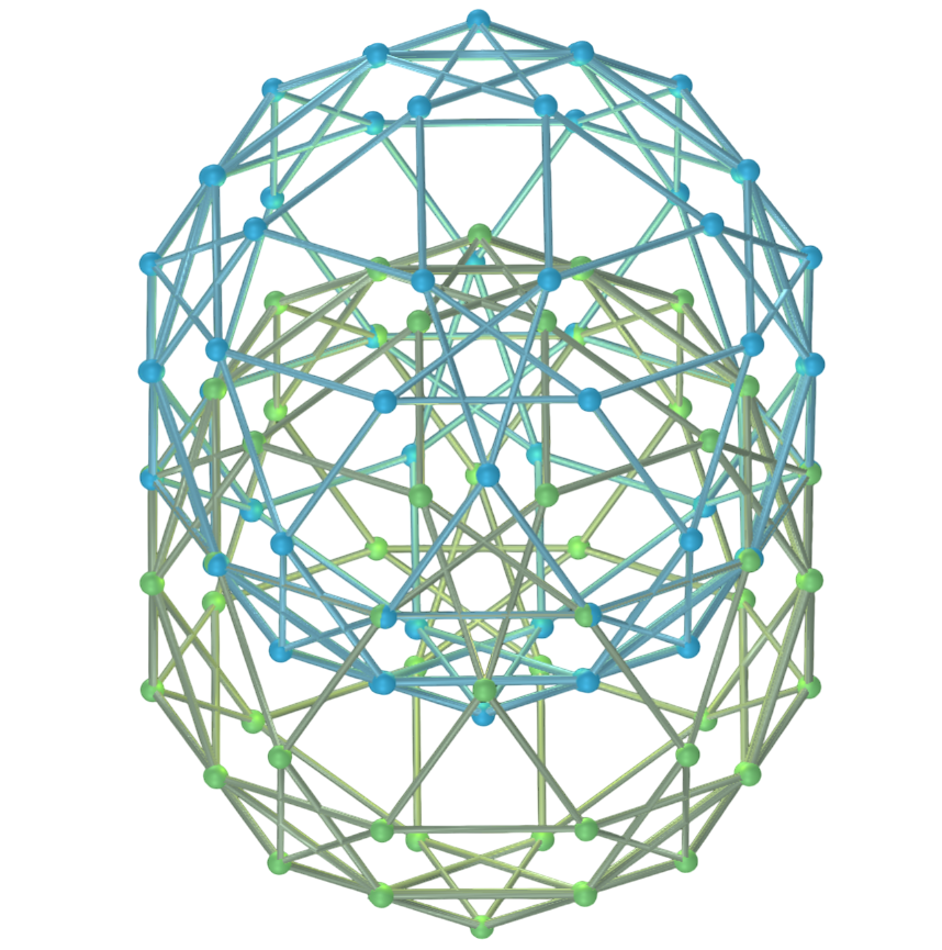 Vesica piscis com pequenos icosicosidodecaedros