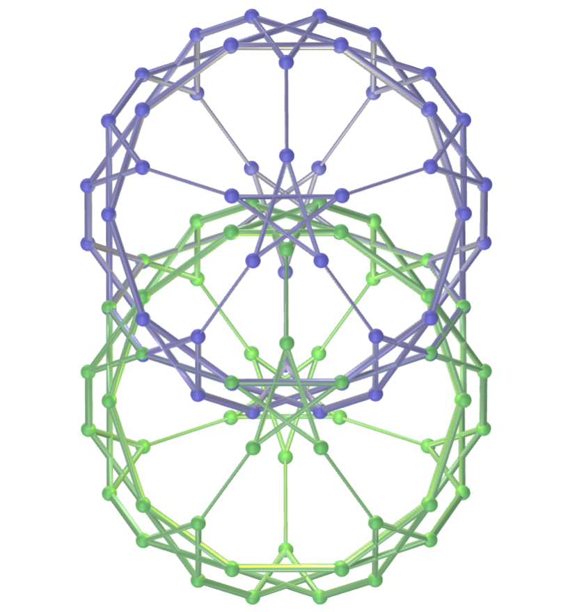 Vesica piscis com grandes dodecaedros truncados