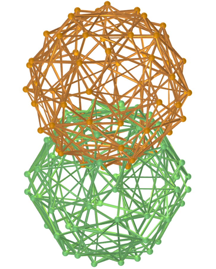 Vesica piscis com icosidodecadodecaedros snub