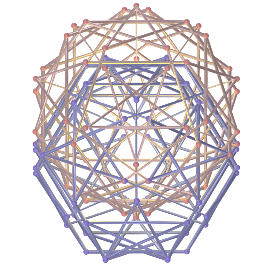 Vesica piscis com grandes icosaedros truncados