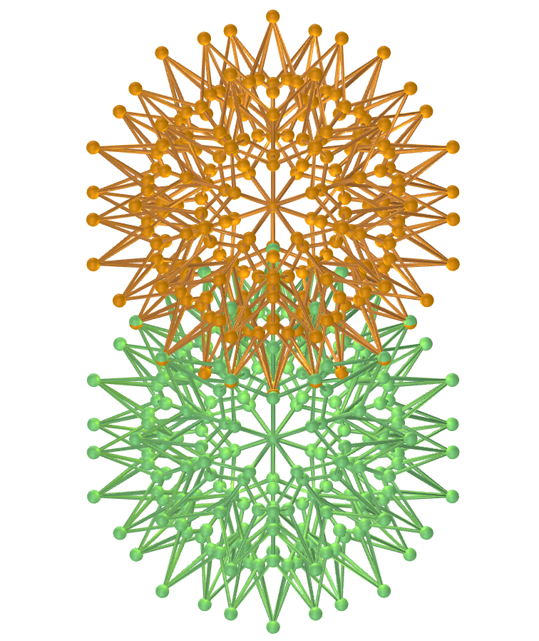 Vesica piscis com rombicosidodecaedros de pipas