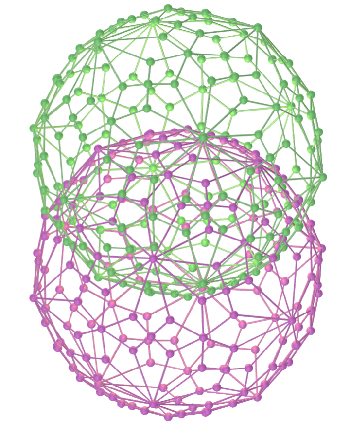 Vesica piscis com icosidodecaedro truncado combinado
