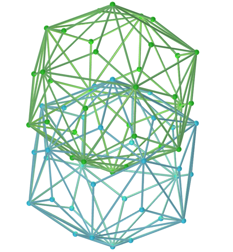 Vesica piscis com icosaedros triakis
