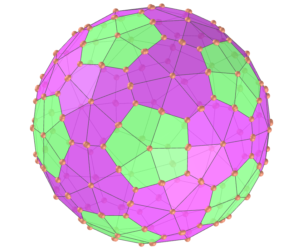 Biscribed dual snub truncated icosahedron