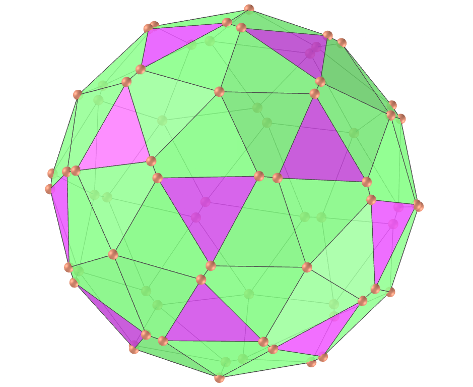Biscribed propellor icosahedron