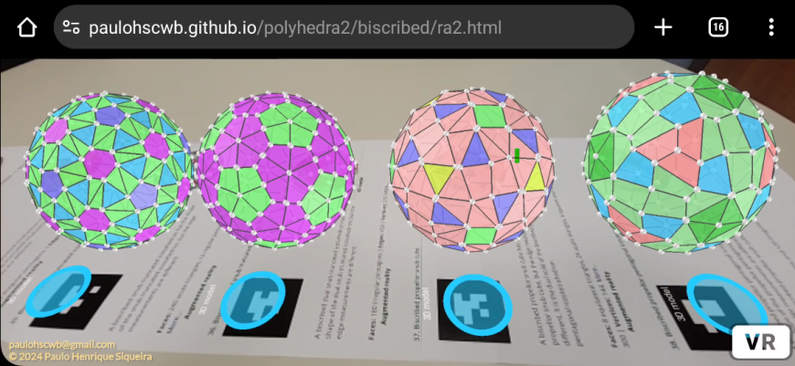 Augmented Reality to biscribed polyhedra