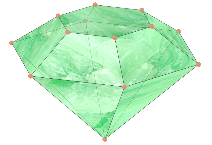Diamond truncated hexagonal pyramid