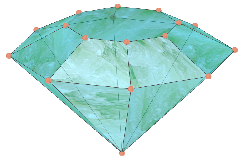 Diamond truncated octagonal pyramid