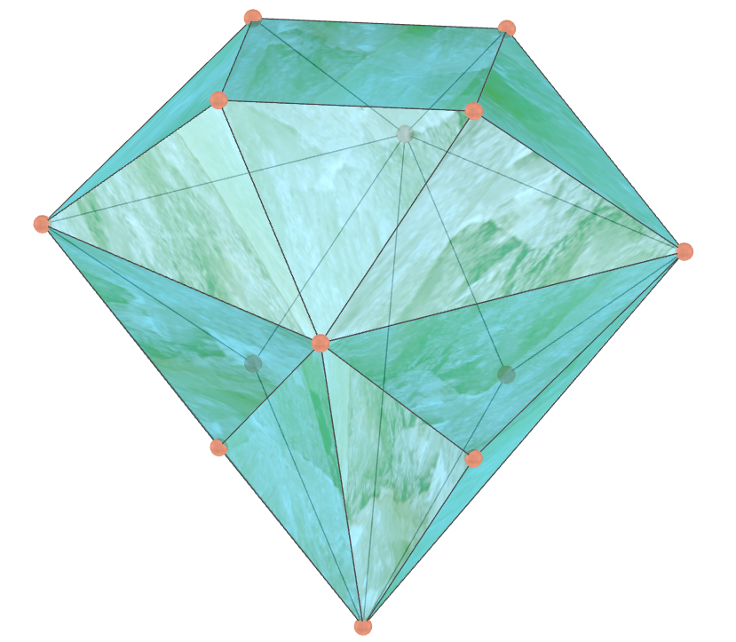 Antiprisma quadrado refletido de diamante