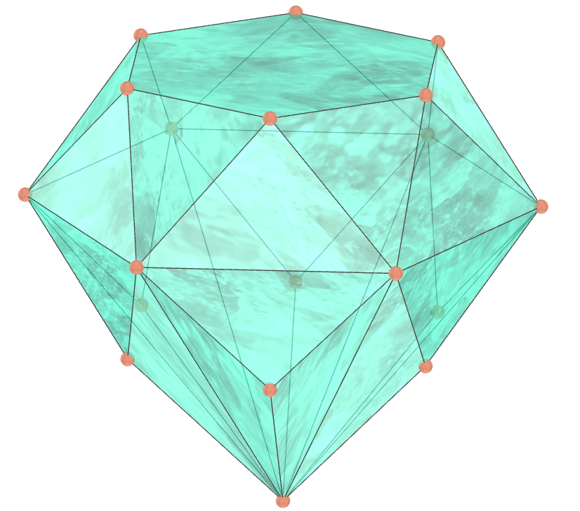 Antiprisma hexagonal refletido de diamante
