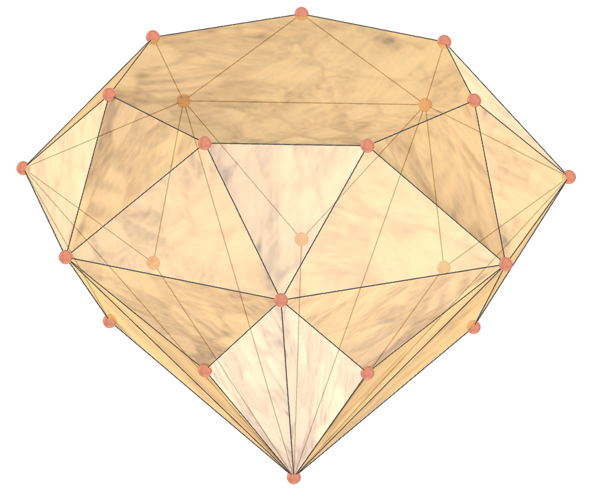 Antiprisma heptagonal refletido de diamante