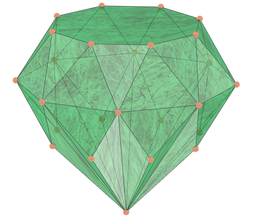Antiprisma octogonal refletido de diamante