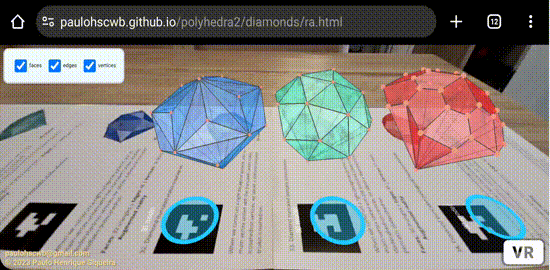 Augmented Reality to diamonds polyhedra