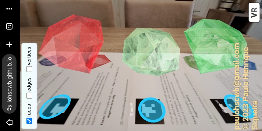 Realidade Aumentada para poliedros de diamante