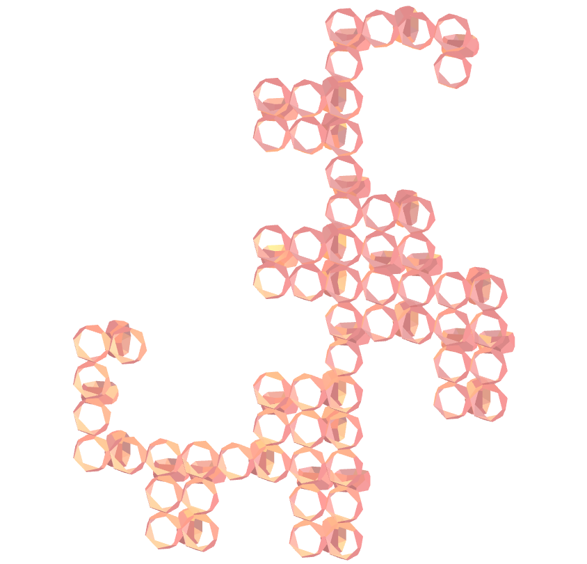 Hexagonal trapezohedron antiprism toroid dragon fractal