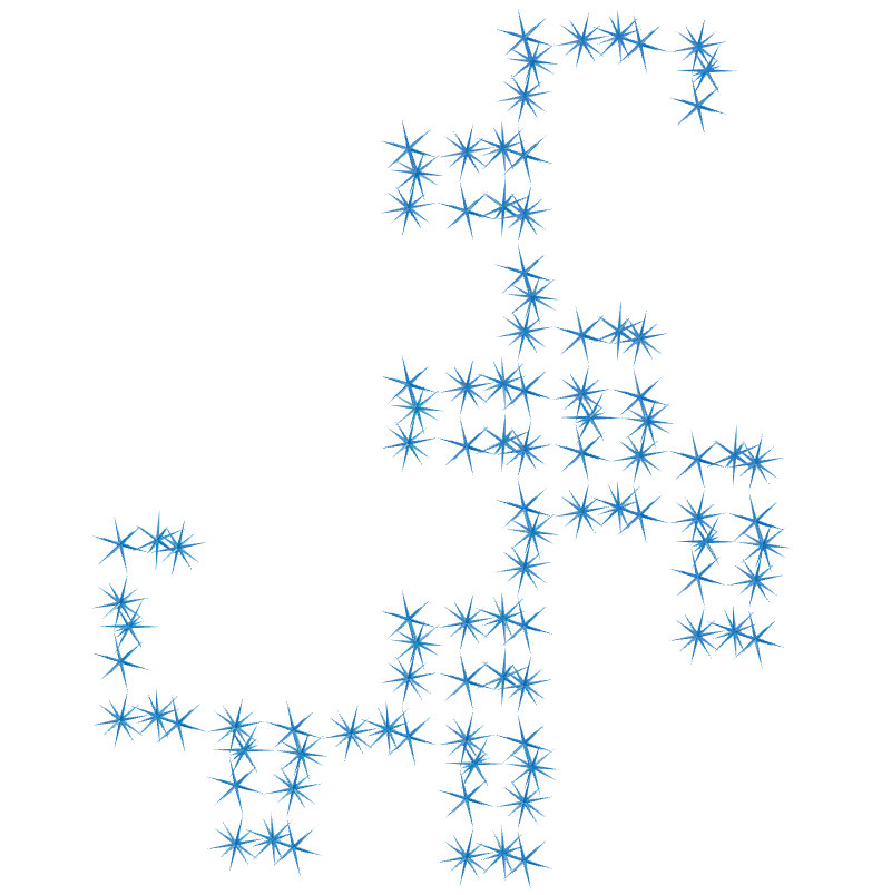 Medial inverted pentagonal hexecontahedron dragon fractal