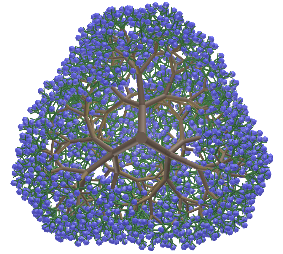 Triangular fractal tree with triakis icosahedrons