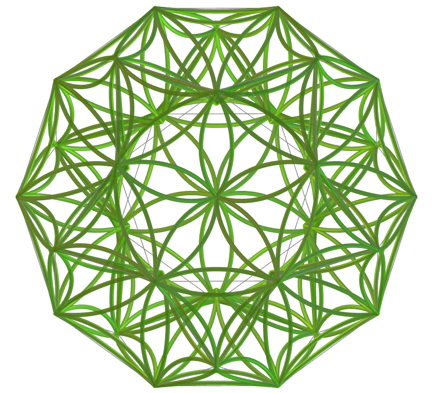 Icosidodecahedron with pyramids