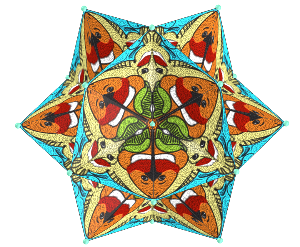 Tesselação de beija-flor no grupo de simetria P4m