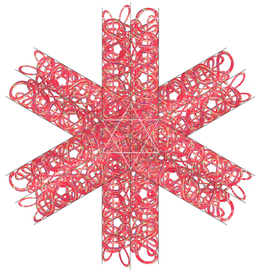 Intertwined curve of three leaves