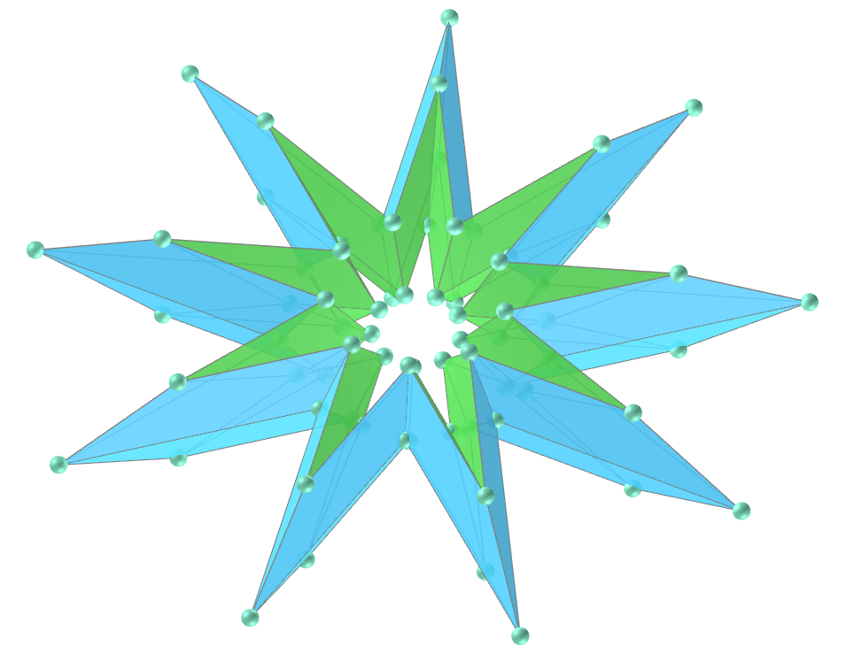 Enneagonal regular star tetragonal toroid