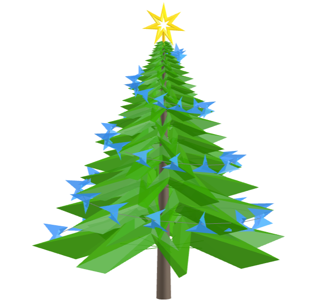 Geometric Christmas tree with heptagonal toroids