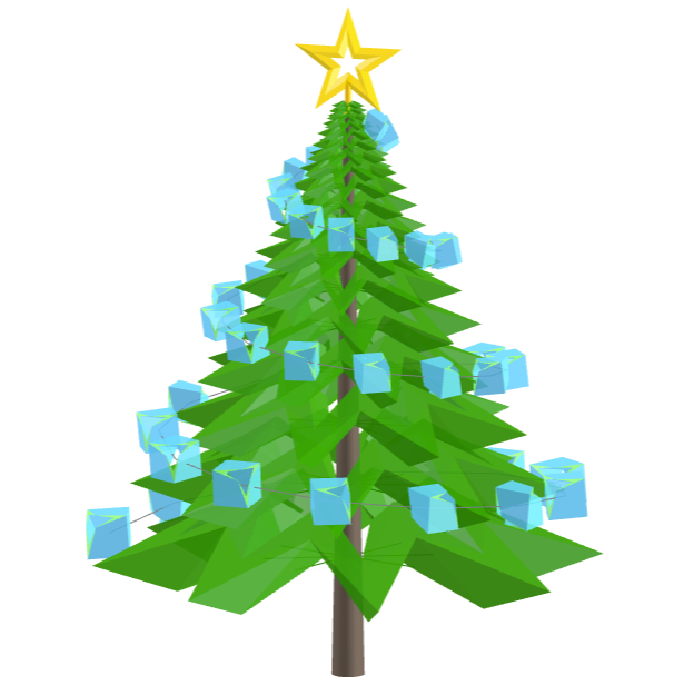 Geometric Christmas tree with octagonal toroids