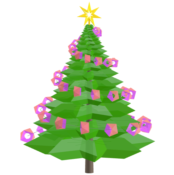 Geometric Christmas tree with octagonal toroids