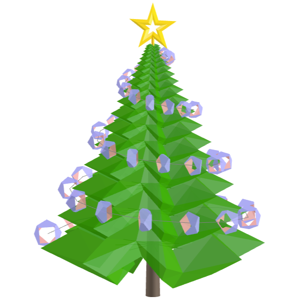 Geometric Christmas tree with octagonal toroids