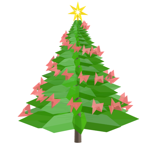 Geometric Christmas tree with enneagonal toroids