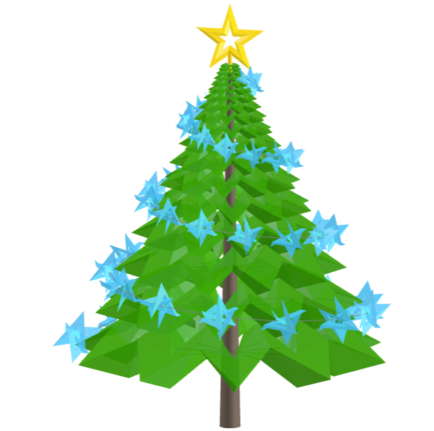 Geometric Christmas tree with decagonal toroids