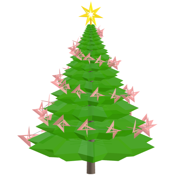 Geometric Christmas tree with decagonal toroids