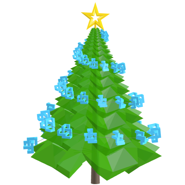 Geometric Christmas tree with decagonal toroids