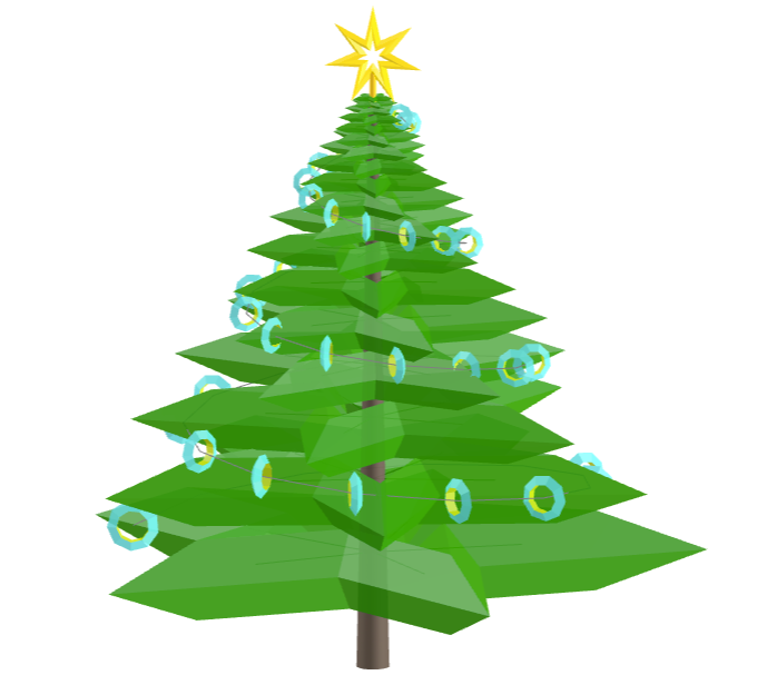 Geometric Christmas tree with pentagonal toroids