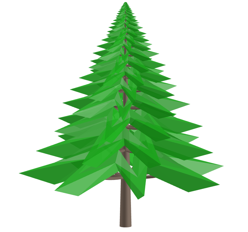 Pine tree with toroids