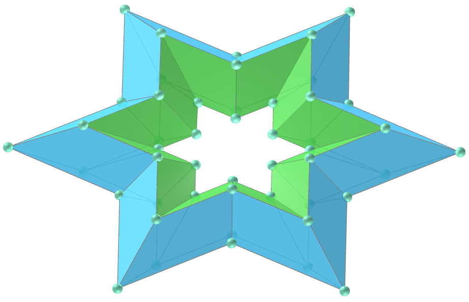 Hexagonal regular star tetragonal toroid